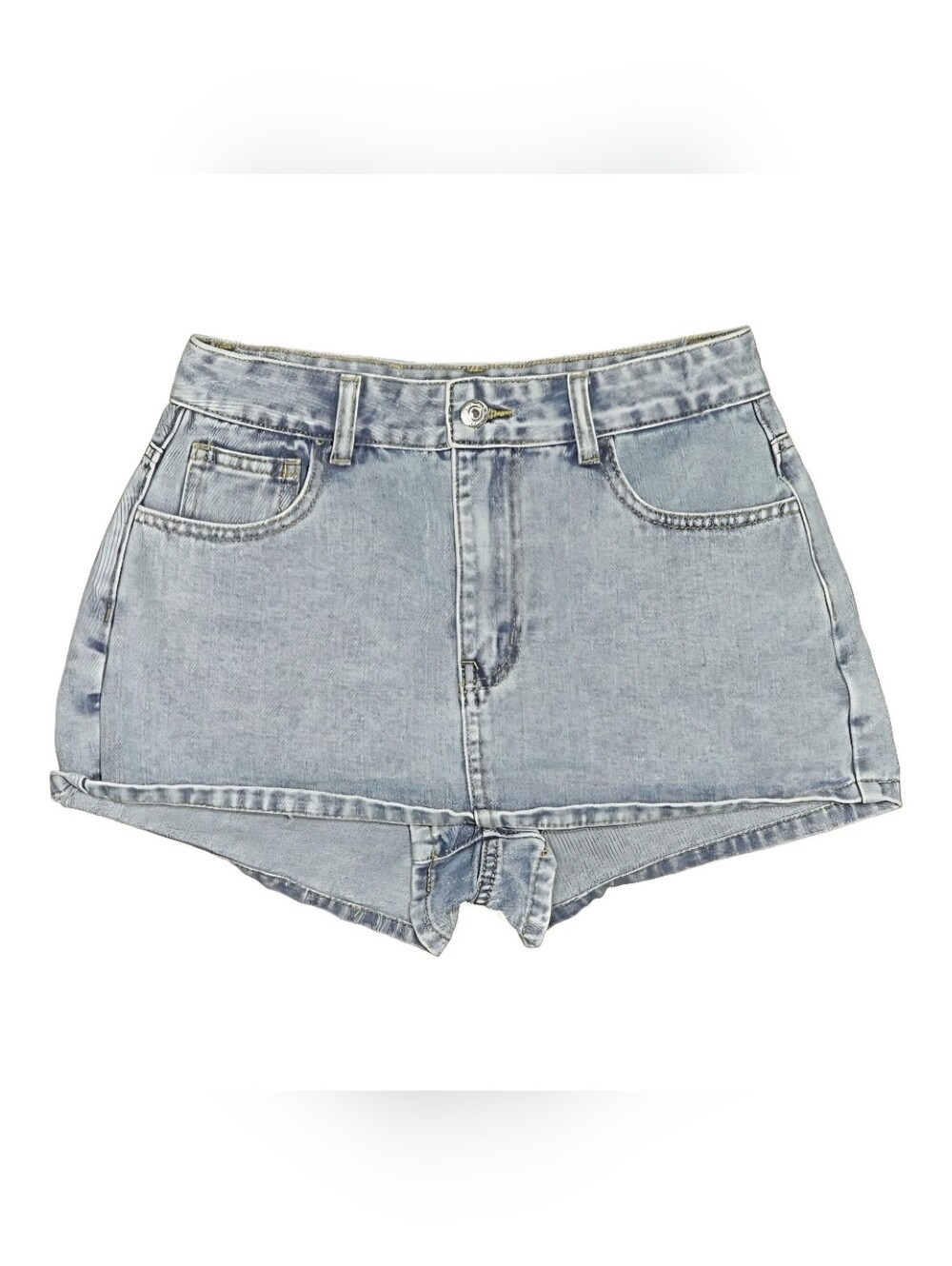 Light Wash Denim High-Rise Skort